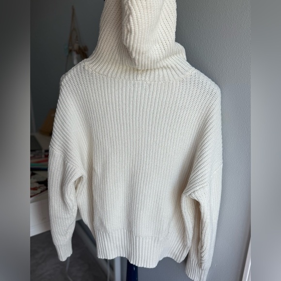 Nine West Women's White Knit Hoodie Sweater, Size XXL - Picture 8 of 11